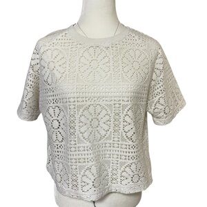 Piombo White Lace Women's Top US M